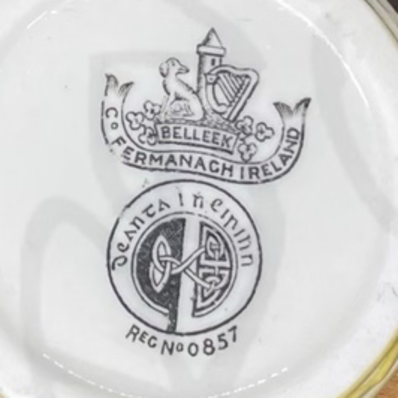 Belleek Antique - Etsy Belleek Aberden Porcelain Weave Basket Butter Tub Set Of 4. 1926-1946